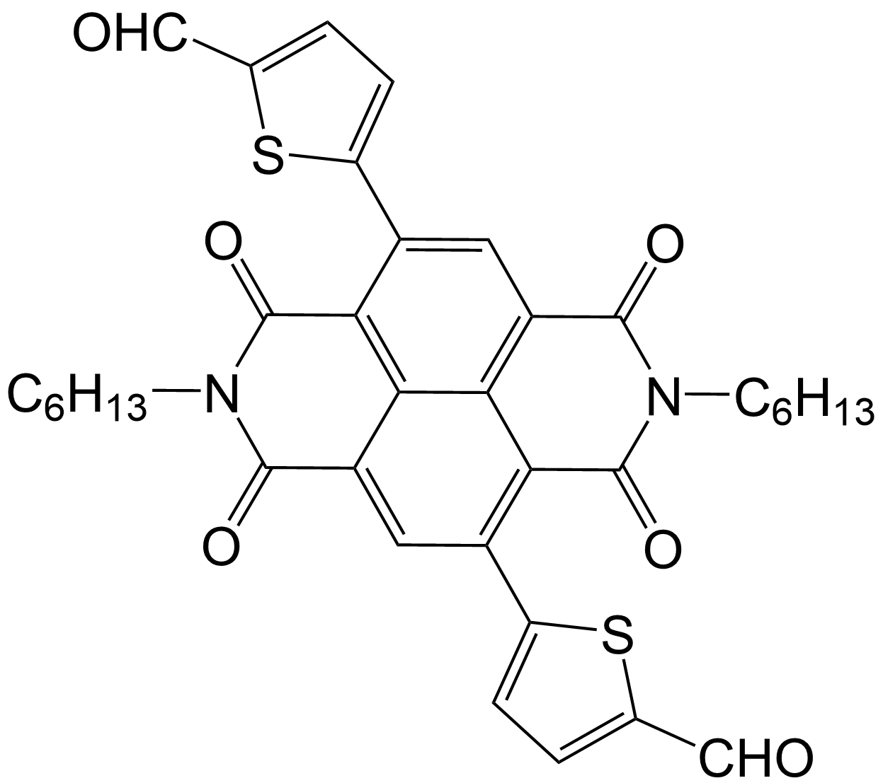 5,5'-(2,7-dihexyl-1,3,6,8-tetraoxo-1,2,3,6,7,8-hexahydrobenzo[lmn][3,8]phenanthroline-4,9-diyl)bis(thiophene-2-carbaldehyde)/